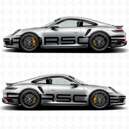 Adesivo decalcomania con logo laterale enorme Porsche 911
 1