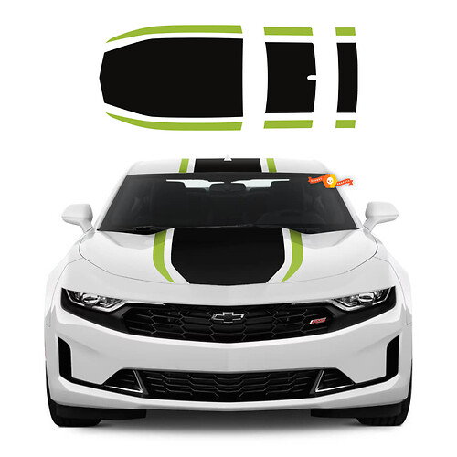 Kit per Chevy Camaro 2019 2022 Decalcomanie in vinile Cofano centrale Tetto Racing Rally Racing Stripes Decalcomanie Adesivi 2 colori
