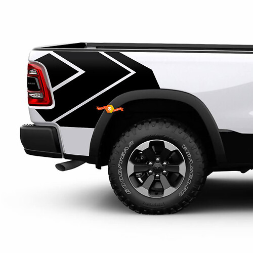 2x 2019-2023 DODGE RAM HEMI 1500 2500 3500 Kit grafico per lato letto decalcomanie adesivo in vinile
