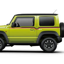 Coppia decalcomanie grafiche Suzuki JIMNY per porte laterali Stripe Lines Lines adesivo 3 colori
 3