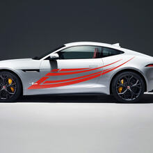 2x adesivi in ​​vinile con grafica laterale per porte Jaguar F-Type R
 3