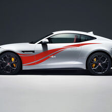 2x adesivi in ​​vinile con grafica laterale per porte Jaguar F-Type R Side Racing
 3