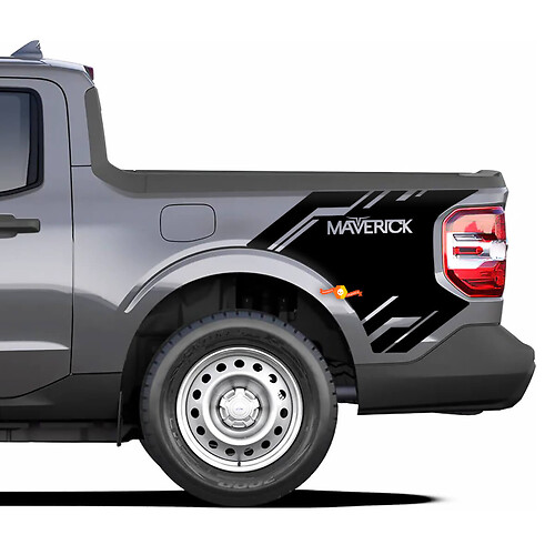 Coppia di adesivi per decalcomanie con logo in vinile Ford Maverick dal 2022 in poi, per letto laterale
