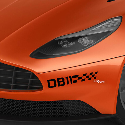 Adesivi in Vinile per Paraurti Anteriore con Bandiera a Scacchi per Aston Martin DB11
