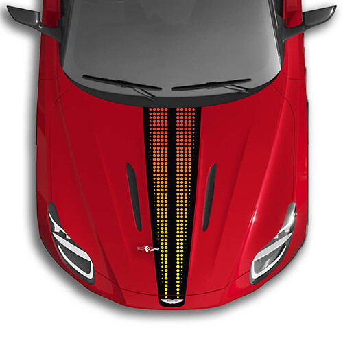 Adesivi per decalcomanie in vinile con bandiera a scacchiera a strisce per cofano Aston Martin DB11 - Sfumatura di 2 colori
