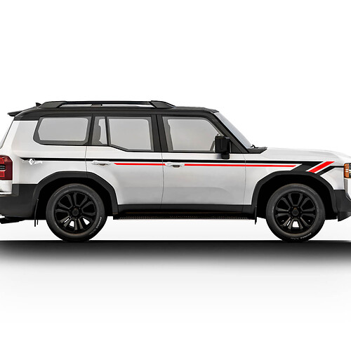 Kit di decalcomanie per adesivi grafici in vinile per strisce di porte Toyota Land Cruiser
