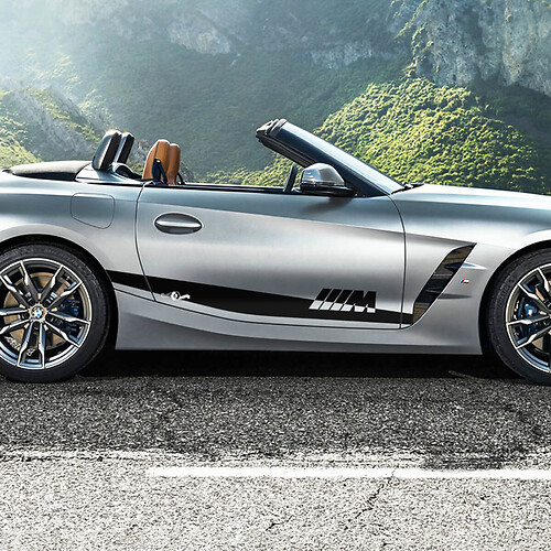 Strisce di accento per porta laterale con logo M BMW Z4 adesivo in vinile
