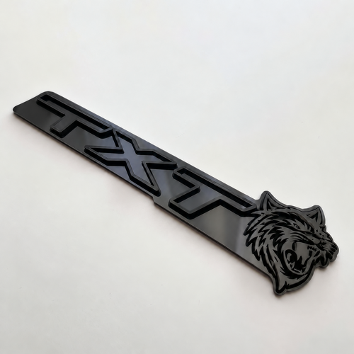 SRT Trackhawk Style Grey Black Custom TXT Cat 3D — Emblema (parafango)