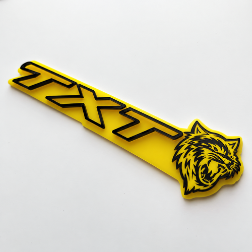 SRT Style Yellow Black Custom TXT Cat 3D — Emblema (parafango)