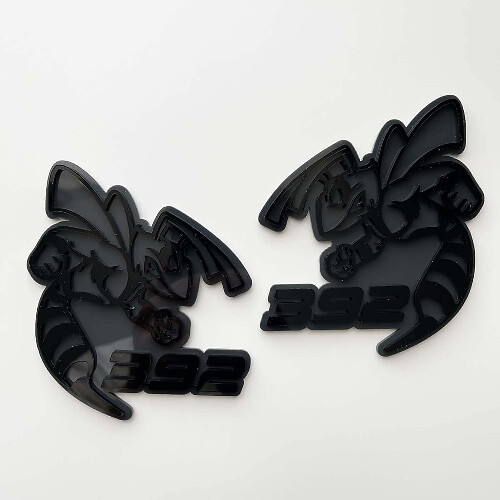 Hornet Bee 392 3D Badge Grigio vs Nero Fender Badges Emblem
