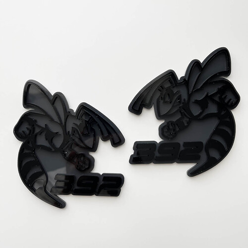 Hornet Bee 392 Badge 3D Emblema badge parafango grigio vs nero
