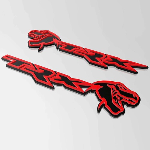 Badge TRX 3D Emblema distintivo parafango nero vs rosso 2
