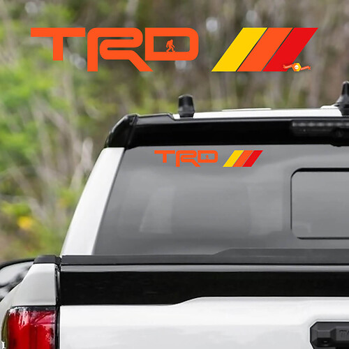 Adesivo in Vinile per Finestra Posteriore Stile Vintage TRD Bigfoot per Toyota Tundra