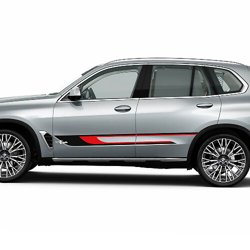 Kit di decalcomanie adesive con strisce laterali personalizzate per BMW X5 G05 - Grafica in vinile a due colori
