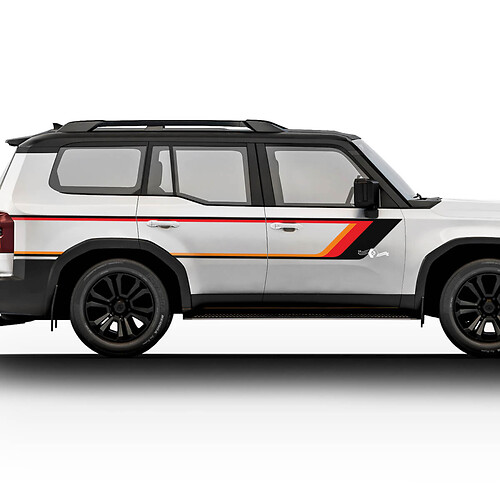 Kit decalcomanie adesive per strisce per porte laterali vintage Toyota Land Cruiser - Grafica in vinile personalizzata
