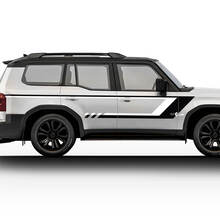 Kit di decalcomanie per adesivi grafici in vinile per porte laterali vintage Toyota Land Cruiser a strisce a scacchi
 3