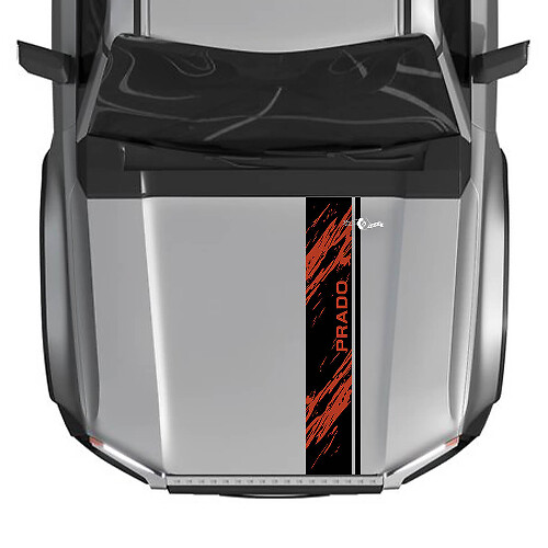 2024 Toyota Land Cruiser Prado Hood Stripe Distrutto Decalcomanie Decalcomanie grafiche in vinile 2 colori
