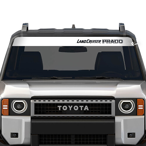 Striscione per parabrezza Toyota Land Cruiser Prado 2024 Decalcomanie a strisce distrutte Decalcomanie grafiche in vinile
