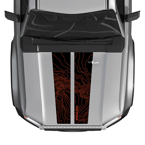 Cofano per decalcomanie Toyota Land Cruiser Prado del 2024 decalcomanie grafiche in vinile diviso 2 colori
