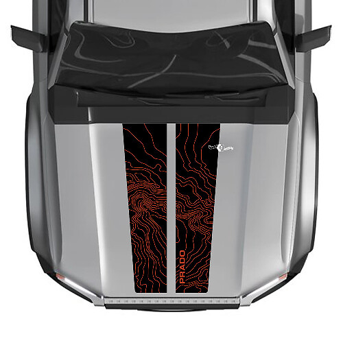 Cofano per decalcomanie Toyota Land Cruiser Prado del 2024 decalcomanie grafiche in vinile diviso 2 colori
