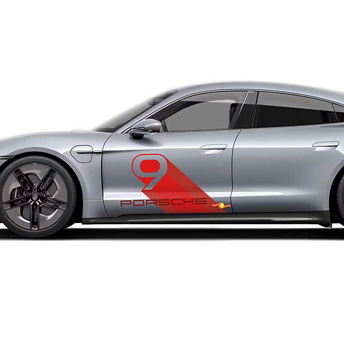 Set di decalcomanie su misura Porsche Taycan Adesivo per porta laterale - Grafica in vinile personalizzata
