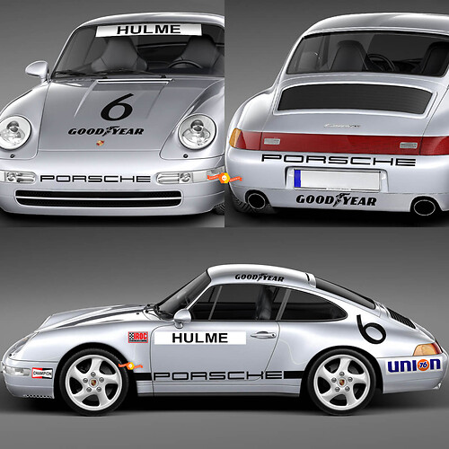 Set di decalcomanie per adesivi Porsche 911 Racing del 1974 - Grafica classica in vinile per restauro e personalizzazione

