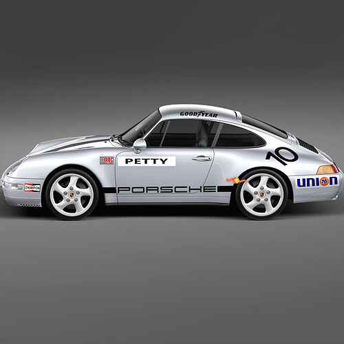Set di decalcomanie per adesivi Porsche 911 Racing del 1974 - Grafica classica in vinile per restauro e personalizzazione 2
