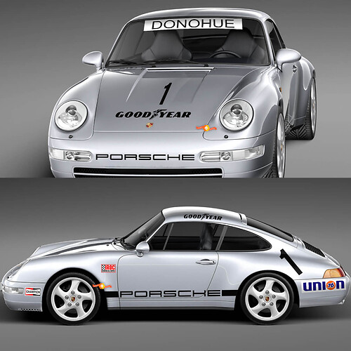 Set di decalcomanie per adesivi Porsche 911 Racing del 1974 - Grafica classica in vinile per restauro e personalizzazione 3
