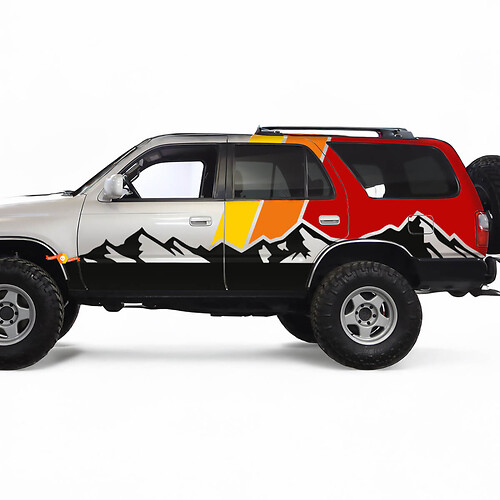 Decalcomanie per adesivi con strisce vintage retrò TRD - Grafica personalizzata per Toyota 4Runner TRD
