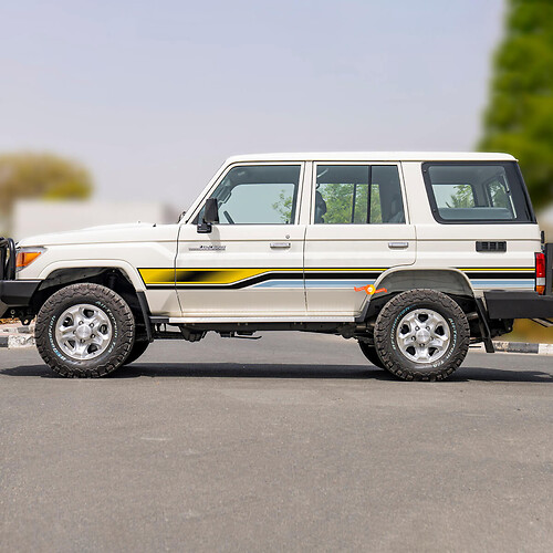 Kit di decalcomanie adesive per strisce laterali retrò per Toyota Land Cruiser GRJ76 - Grafica in vinile personalizzata
