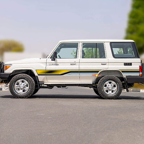 Kit adesivi grafiche strisce laterali retro per Toyota Land Cruiser GRJ76