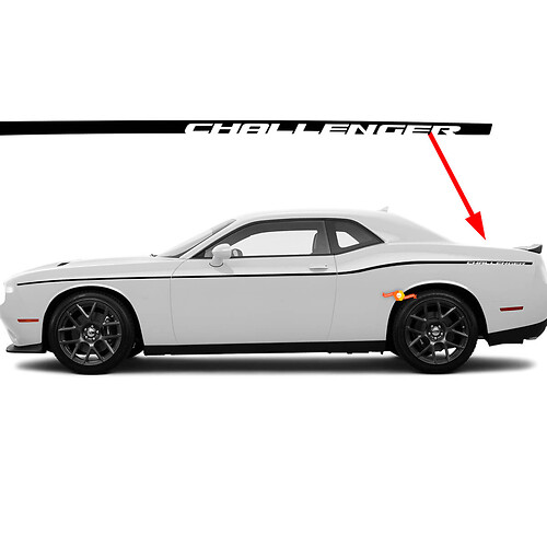 Adesivo per decalcomanie esterne Dodge Challenger SXT con striscia laterale sul corpo
