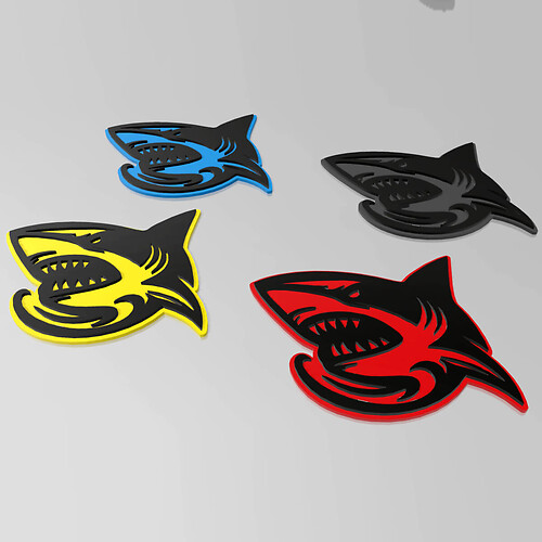 Emblema dei distintivi del parafango del distintivo 3D dello squalo Hellshark
