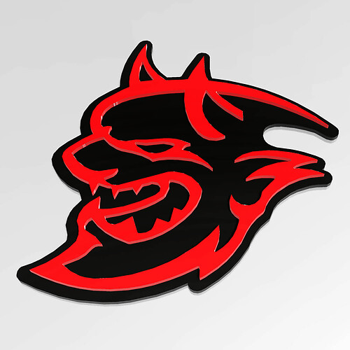 Dodge Demon 3D Badge Fender Badge Emblema rosso vs nero
