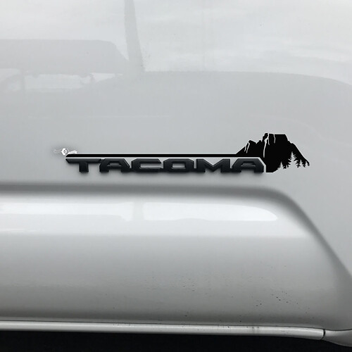 Adesivo decalcomania Toyota Tacoma Mountains Forest Trees Canyon sul badge
