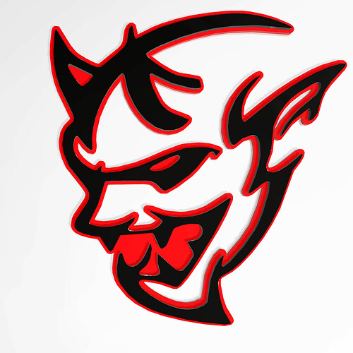 Dodge Demon 3D Badge Fender Badge Emblema Rosso vs Nero 2
