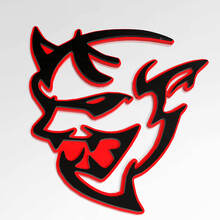 Dodge Demon 3D Badge Fender Badge Emblema Rosso vs Nero 2
 2