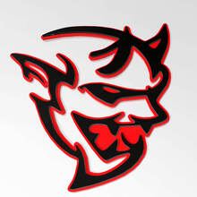 Dodge Demon 3D Badge Fender Badge Emblema Rosso vs Nero 2
 3