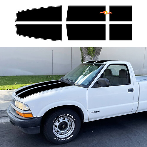 1994-04 Kit adesivi per decalcomanie a strisce Chevy Chevrolet S10 cabina normale
