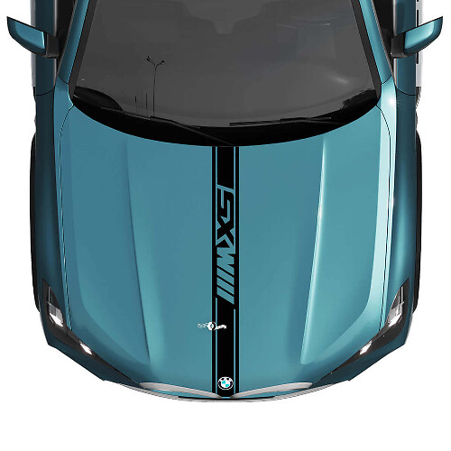 Decalcomania adesiva personalizzata con strisce personalizzate per cofano BMW X5 G05 - Vinile M Performance
