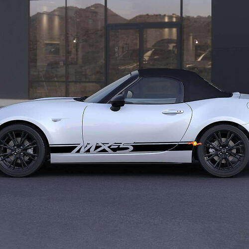Adesivo Vinile Laterale a Doppie Strisce Brandizzato per Mazda MX-5 Miata