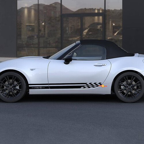 Adesivo decalcomania a strisce laterali a scacchi Mazda MX-5 Miata - adesivo in vinile personalizzato
