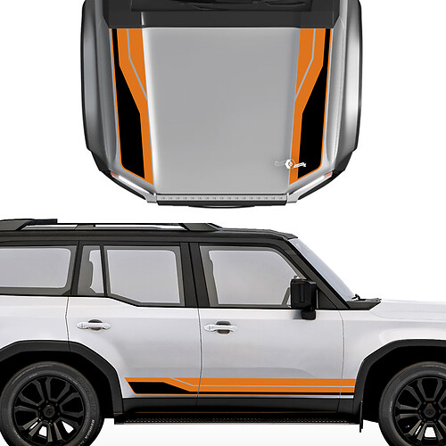 Adesivo per decalcomanie a strisce per cofano e lati Toyota Land Cruiser Prado - Kit grafico in vinile
