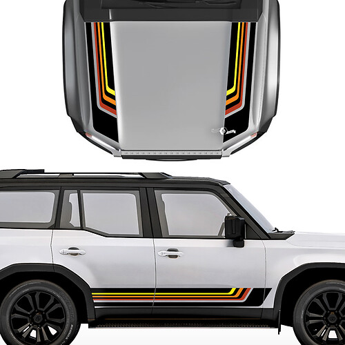 Adesivo per decalcomanie a strisce per cofano e lati Toyota Land Cruiser Prado - Kit grafico in vinile
