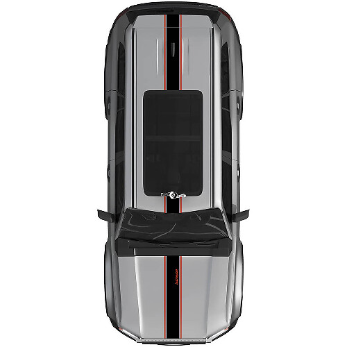 Adesivo per decalcomanie stile sportivo a strisce sul cofano e sui lati Toyota Land Cruiser Prado - Kit grafico in vinile 2
