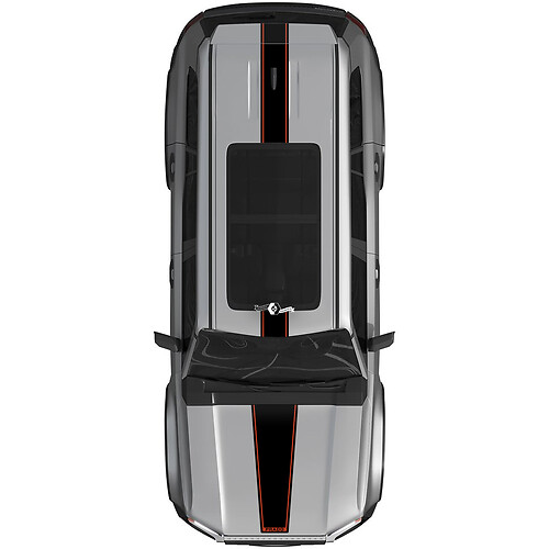 Adesivo per decalcomanie Rally a strisce per cofano e tetto Toyota Land Cruiser Prado - Kit grafico in vinile 2
