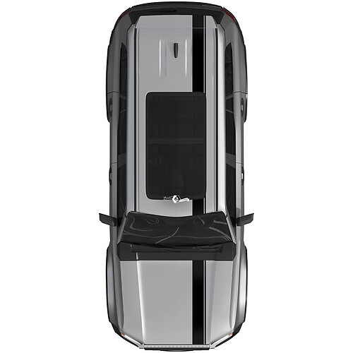 Adesivo per decalcomanie Rally a doppia striscia per cofano e tetto Toyota Land Cruiser Prado - Kit grafico in vinile
