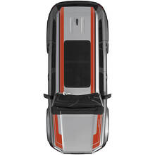 Adesivo per decalcomanie Rally a doppia striscia per cofano e tetto Toyota Land Cruiser Prado - Kit grafico in vinile 2
 2