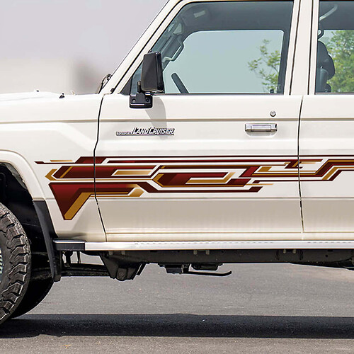 Kit decalcomanie adesive a strisce classiche laterali retrò per Toyota Land Cruiser GRJ76 - Grafica in vinile personalizzata
