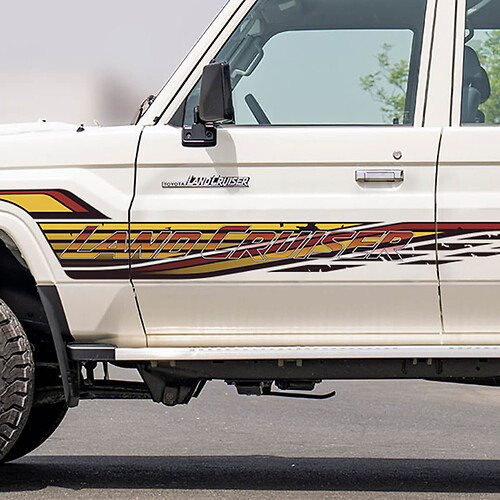 Kit decalcomanie adesive a strisce classiche laterali retrò per Toyota Land Cruiser GRJ76 - Grafica in vinile personalizzata 2
